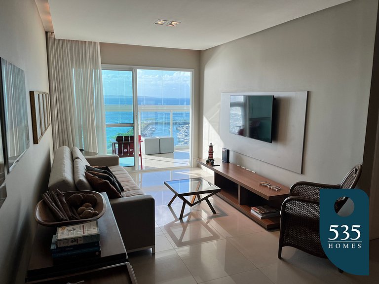 Amplo Quarto e Sala Vista Baía de Todos os Santos