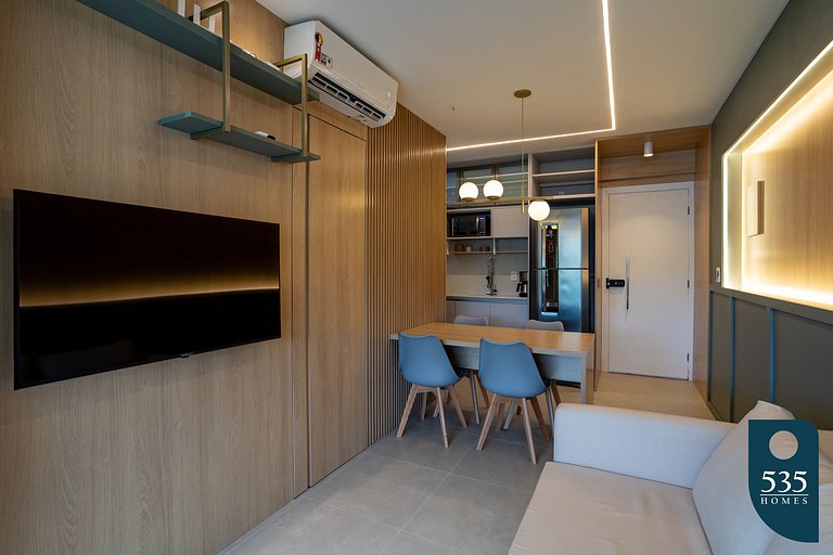 Moderno apartamento com acesso à praia