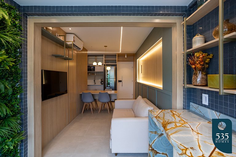 Moderno apartamento com acesso à praia