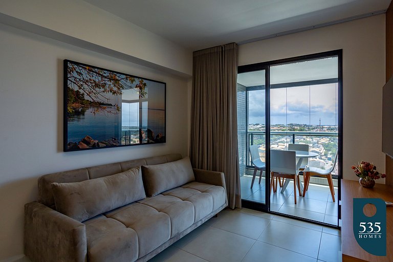 Apartamento em prédio com piscina no rooftop