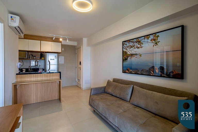 Apartamento em prédio com piscina no rooftop