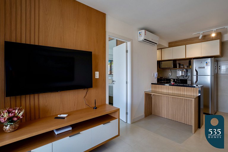 Apartamento em prédio com piscina no rooftop