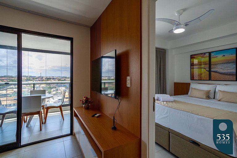 Apartamento em prédio com piscina no rooftop
