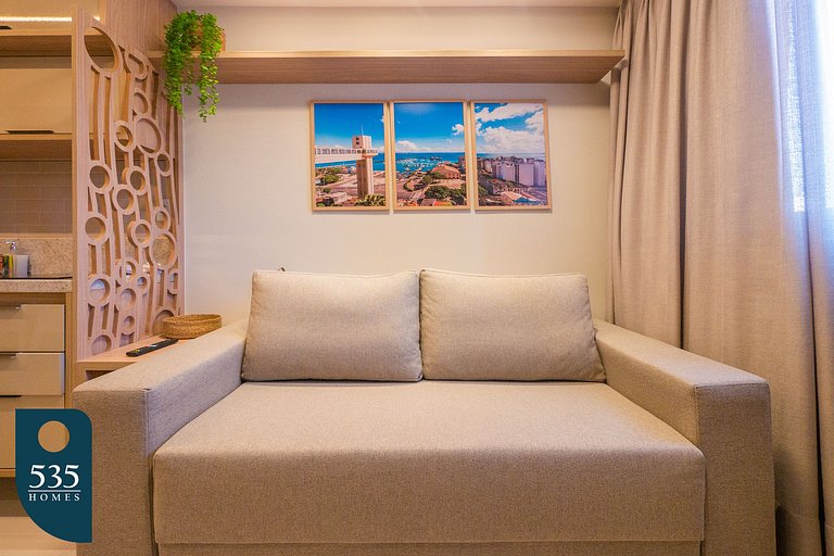 Quarto e sala 450m da praia de ondina