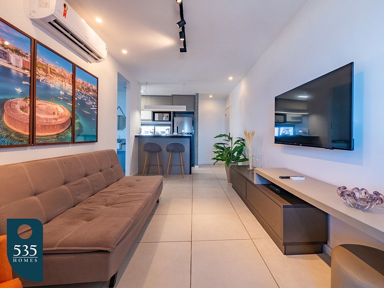 Apartamento super equipado perto da praia da Barra
