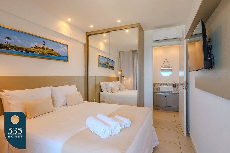Apartamento super equipado perto da praia da Barra