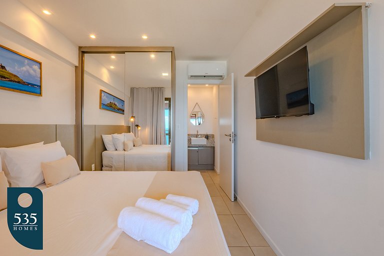 Apartamento super equipado perto da praia da Barra