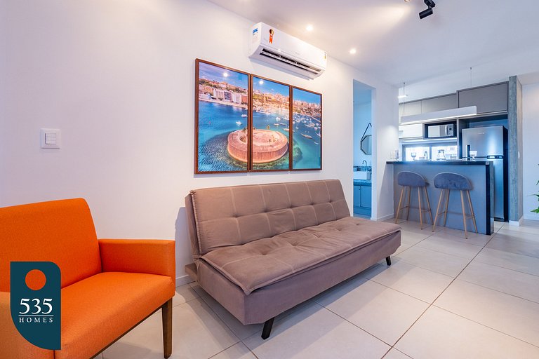 Apartamento super equipado perto da praia da Barra