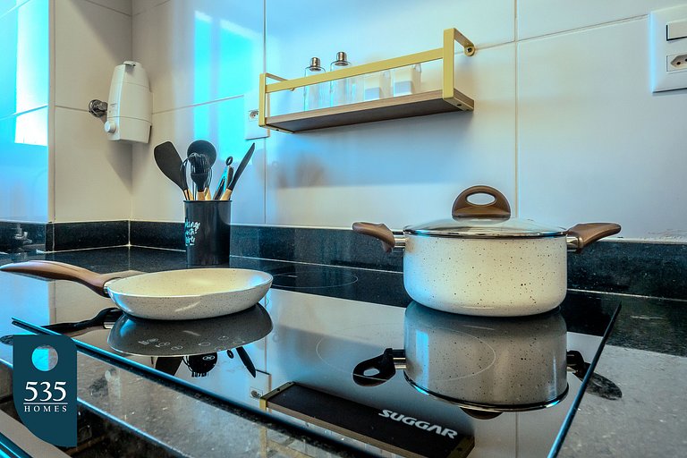 Apartamento super equipado perto da praia da Barra