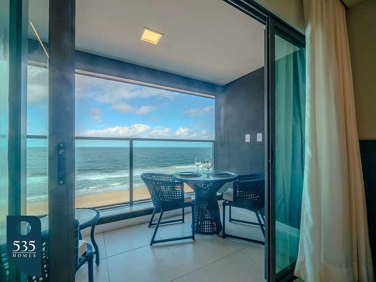 Conforto em studio com mar à vista na Armação