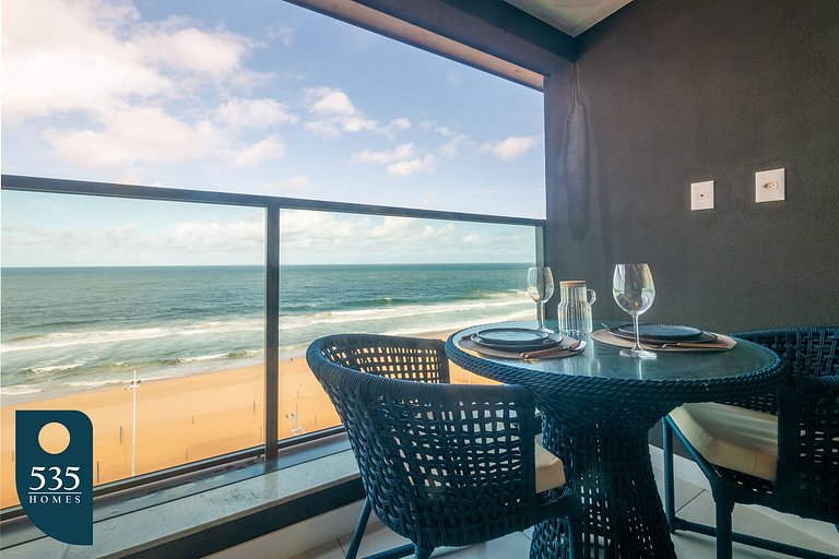 Conforto em studio com mar à vista na Armação