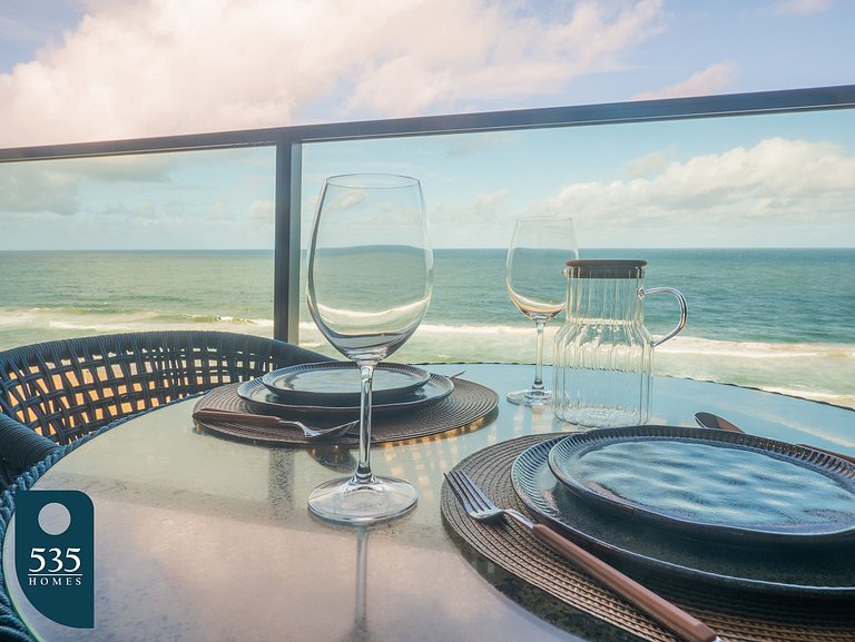 Conforto em studio com mar à vista na Armação