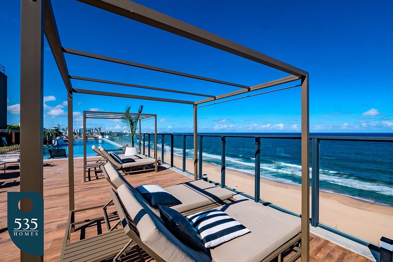 Conforto em studio com mar à vista na Armação