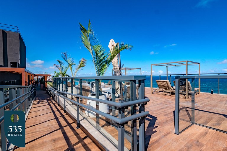 Conforto em studio com mar à vista na Armação