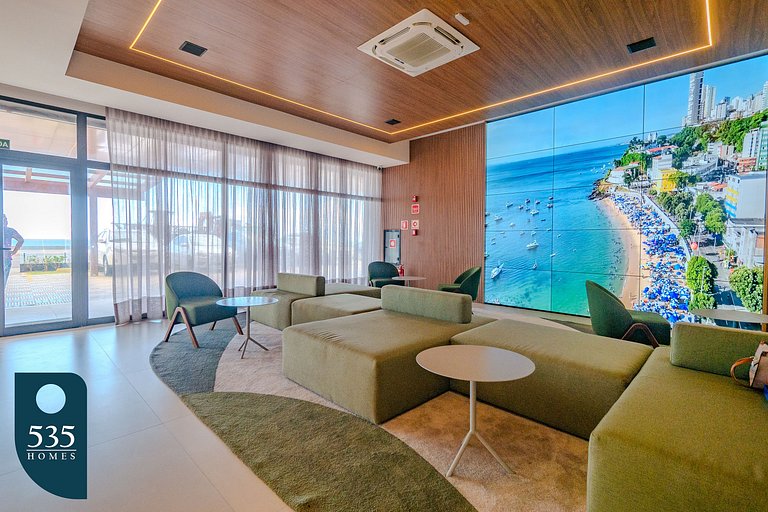 Conforto em studio com mar à vista na Armação