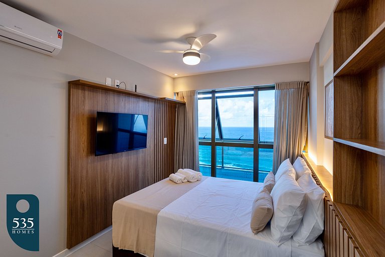 2 Quartos super equipado com vista mar na Barra