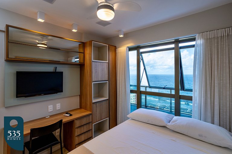 2 Quartos super equipado com vista mar na Barra