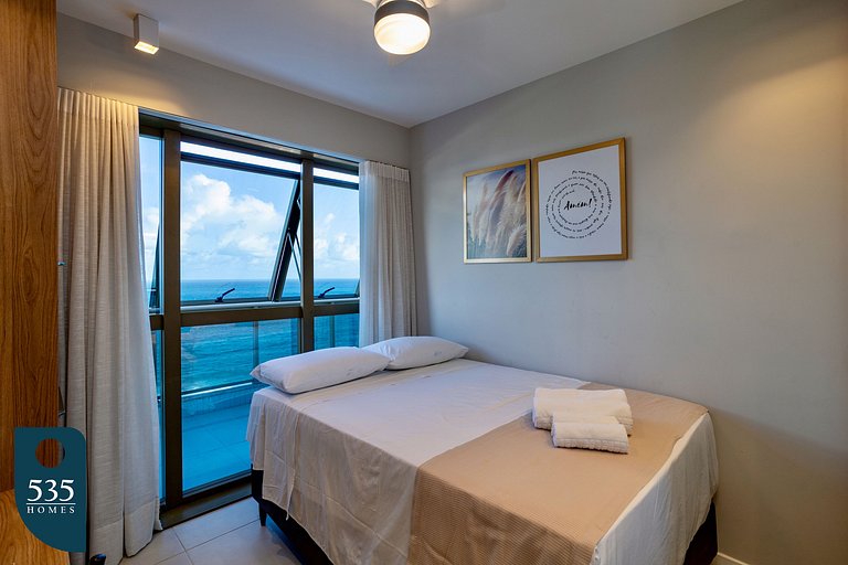 2 Quartos super equipado com vista mar na Barra