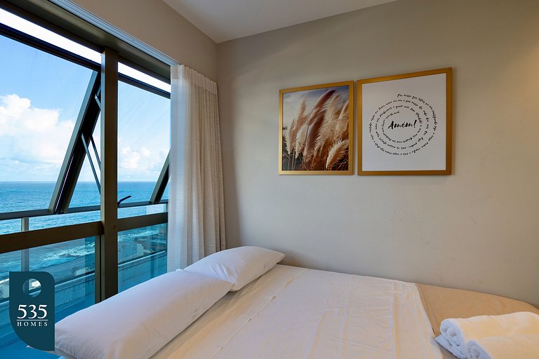 2 Quartos super equipado com vista mar na Barra