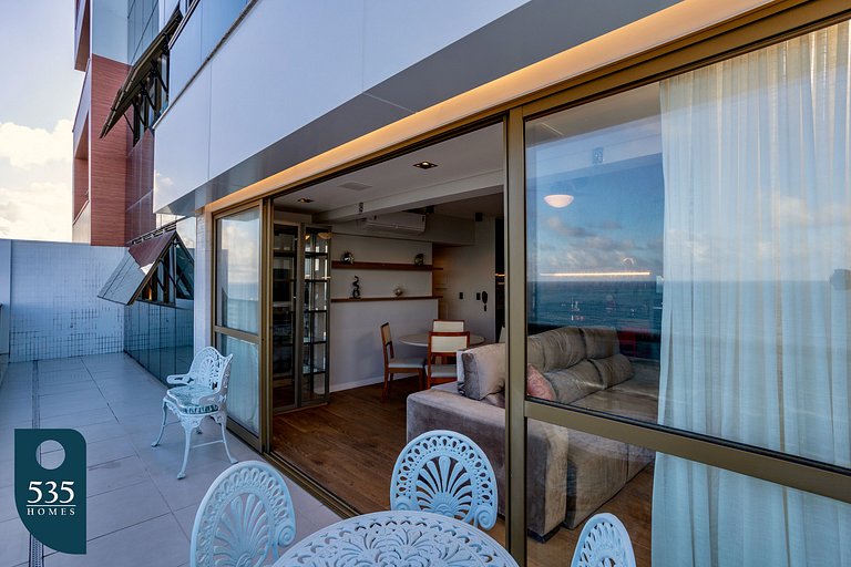 2 Quartos super equipado com vista mar na Barra