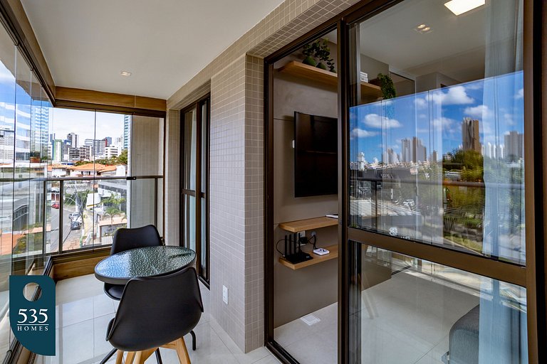 Quarto e sala moderno a 700m do Salvador Shopping