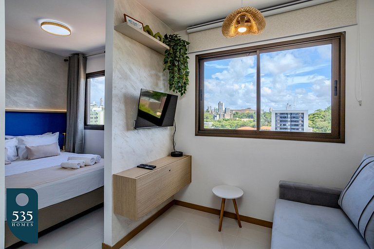 Apartamento aconchegante em andar alto em Ondina