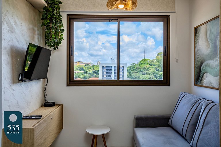 Apartamento aconchegante em andar alto em Ondina