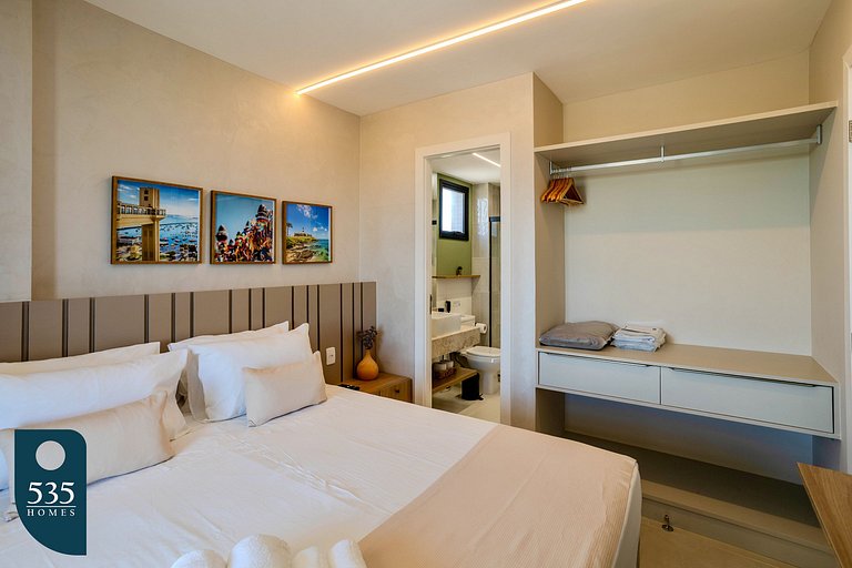 Quarto e sala vista mar em Stella a 400m da praia