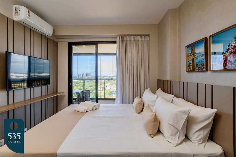 Quarto e sala vista mar em Stella a 400m da praia