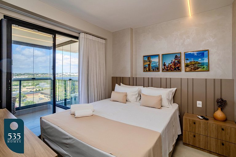 Quarto e sala vista mar em Stella a 400m da praia