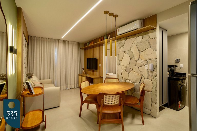 Quarto e sala vista mar em Stella a 400m da praia