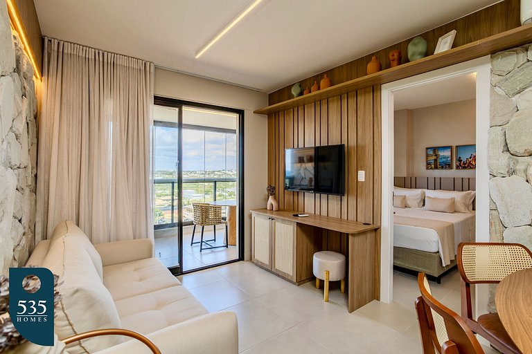 Quarto e sala vista mar em Stella a 400m da praia