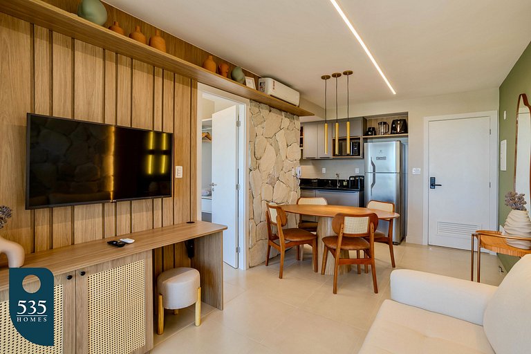 Quarto e sala vista mar em Stella a 400m da praia