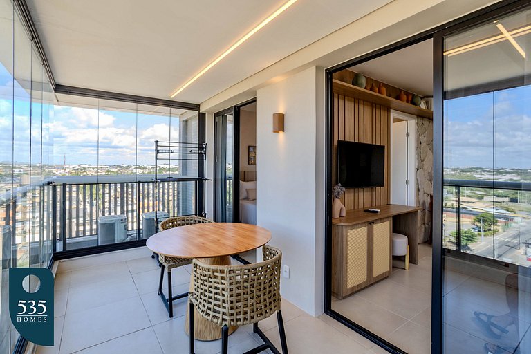 Quarto e sala vista mar em Stella a 400m da praia