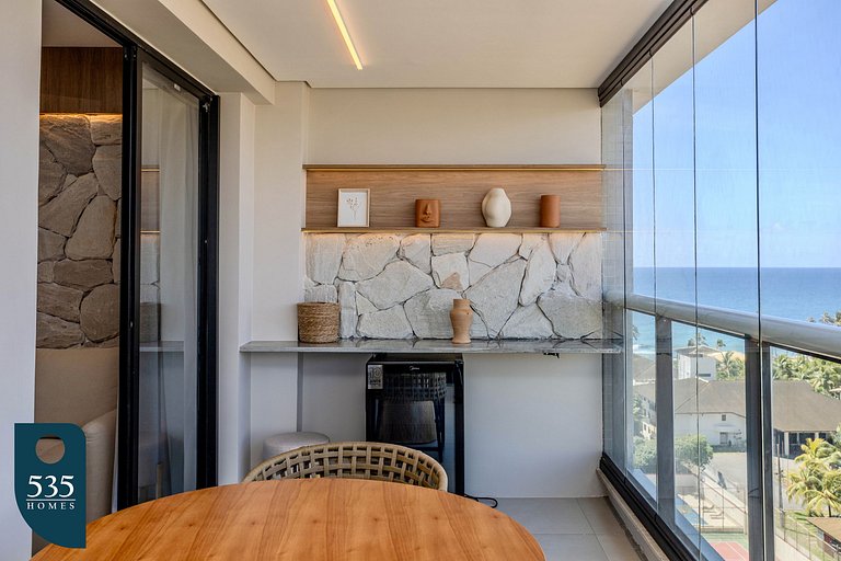 Quarto e sala vista mar em Stella a 400m da praia