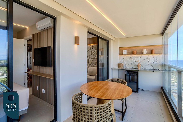 Quarto e sala vista mar em Stella a 400m da praia