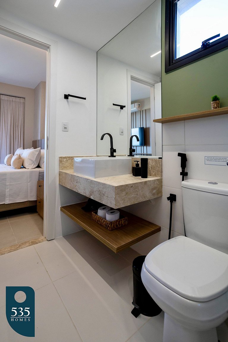 Quarto e sala vista mar em Stella a 400m da praia