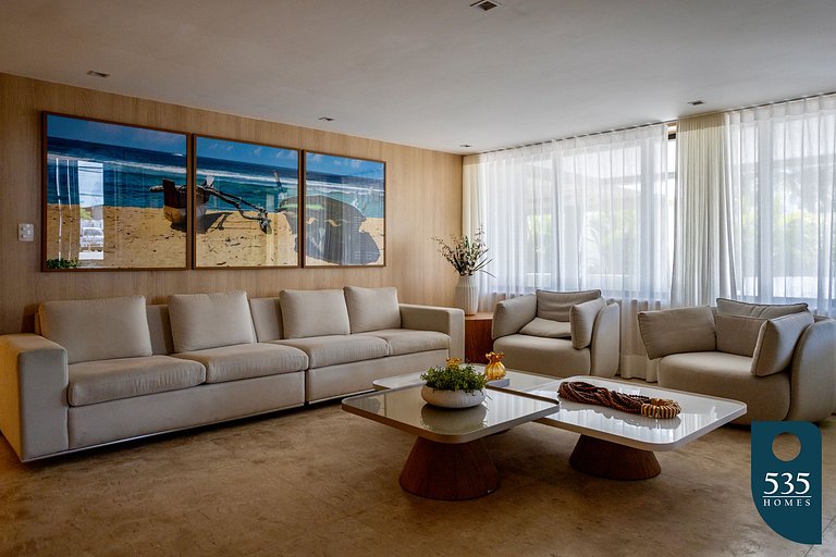 Quarto e sala vista mar em Stella a 400m da praia