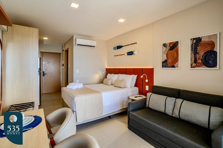 Quarto e sala vista mar a passos da Praia da Barra