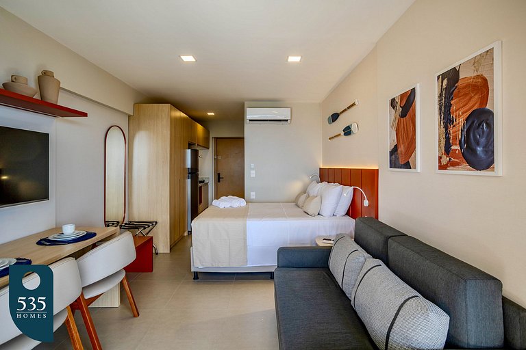 Quarto e sala vista mar a passos da Praia da Barra