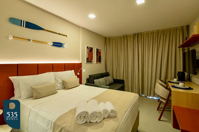 Quarto e sala vista mar a passos da Praia da Barra