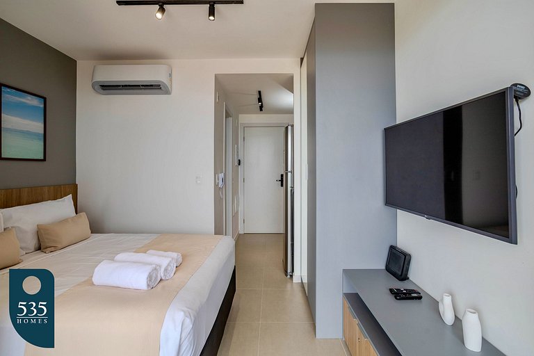 Studio com vista mar na orla do Rio Vermelho