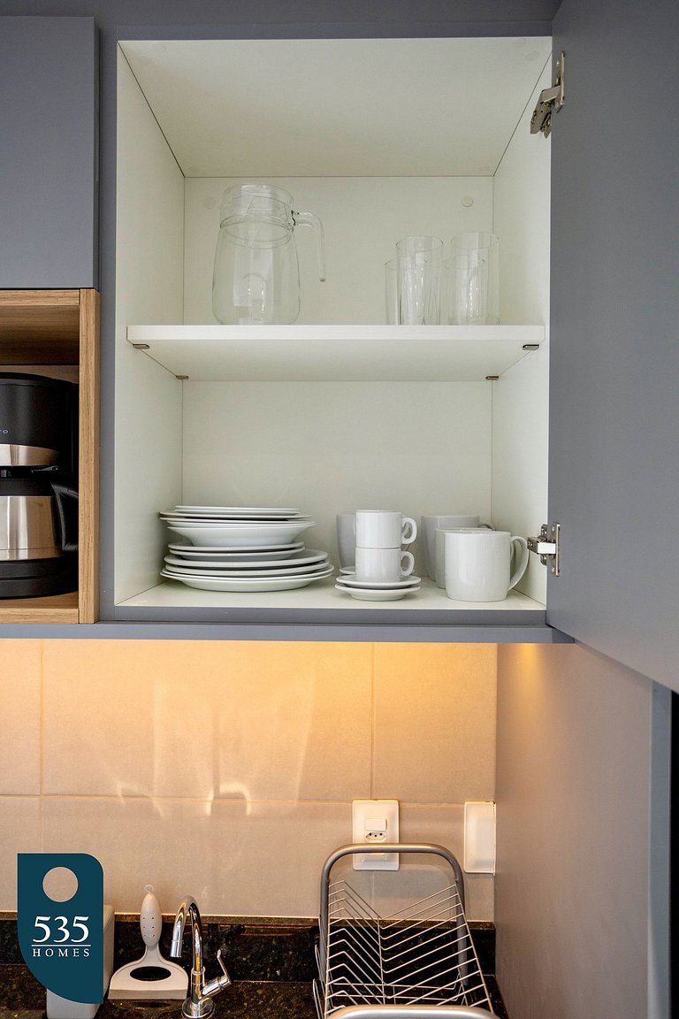 Studio com vista mar na orla do Rio Vermelho