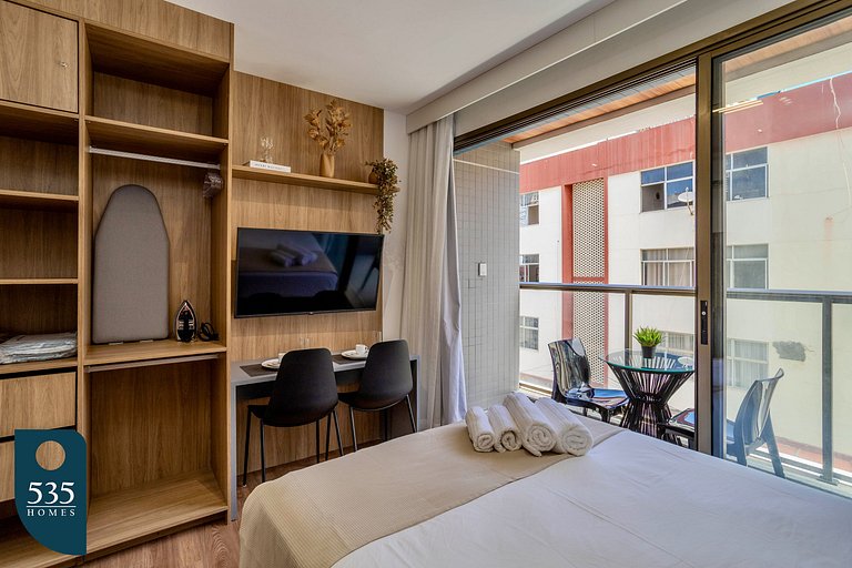 Studio equipado na Barra a 200m do mar