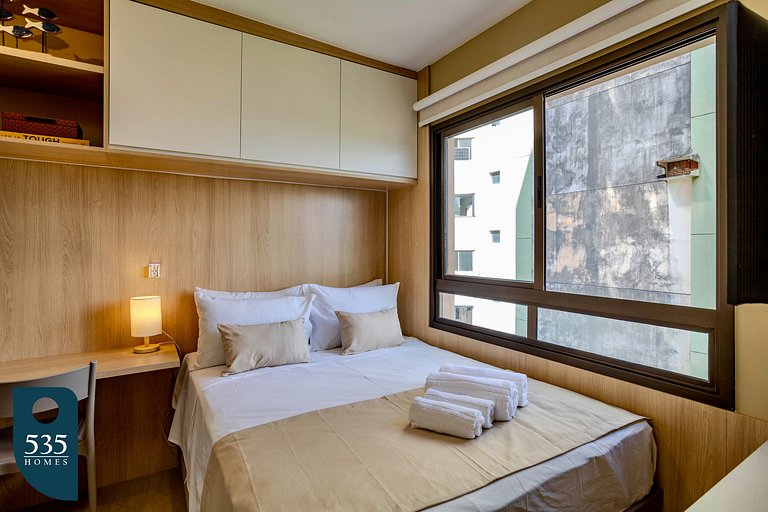 Quarto e sala super equipado na Federação