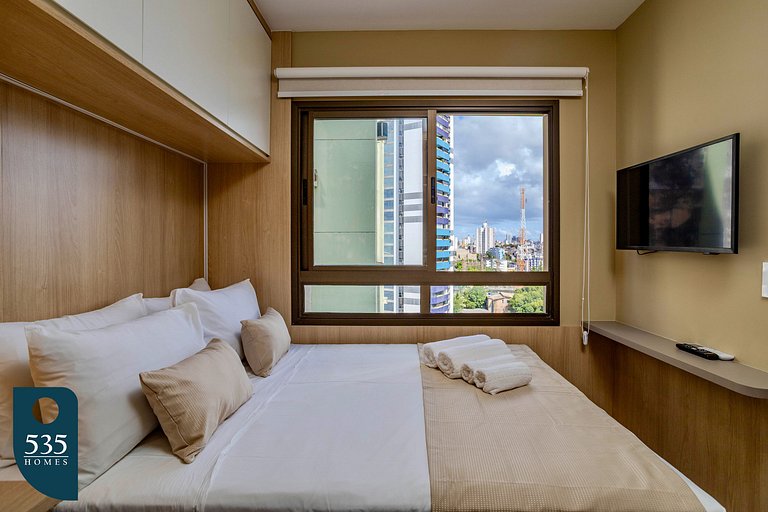 Quarto e sala super equipado na Federação