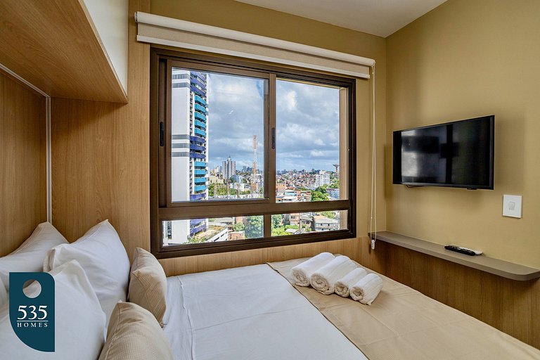 Quarto e sala super equipado na Federação