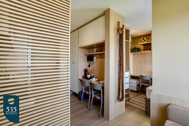 Quarto e sala super equipado na Federação