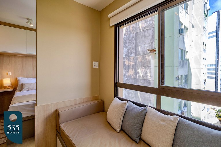 Quarto e sala super equipado na Federação