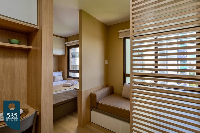 Quarto e sala super equipado na Federação